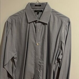 Banana Republic Men's Patterned Gray Dress Shirt